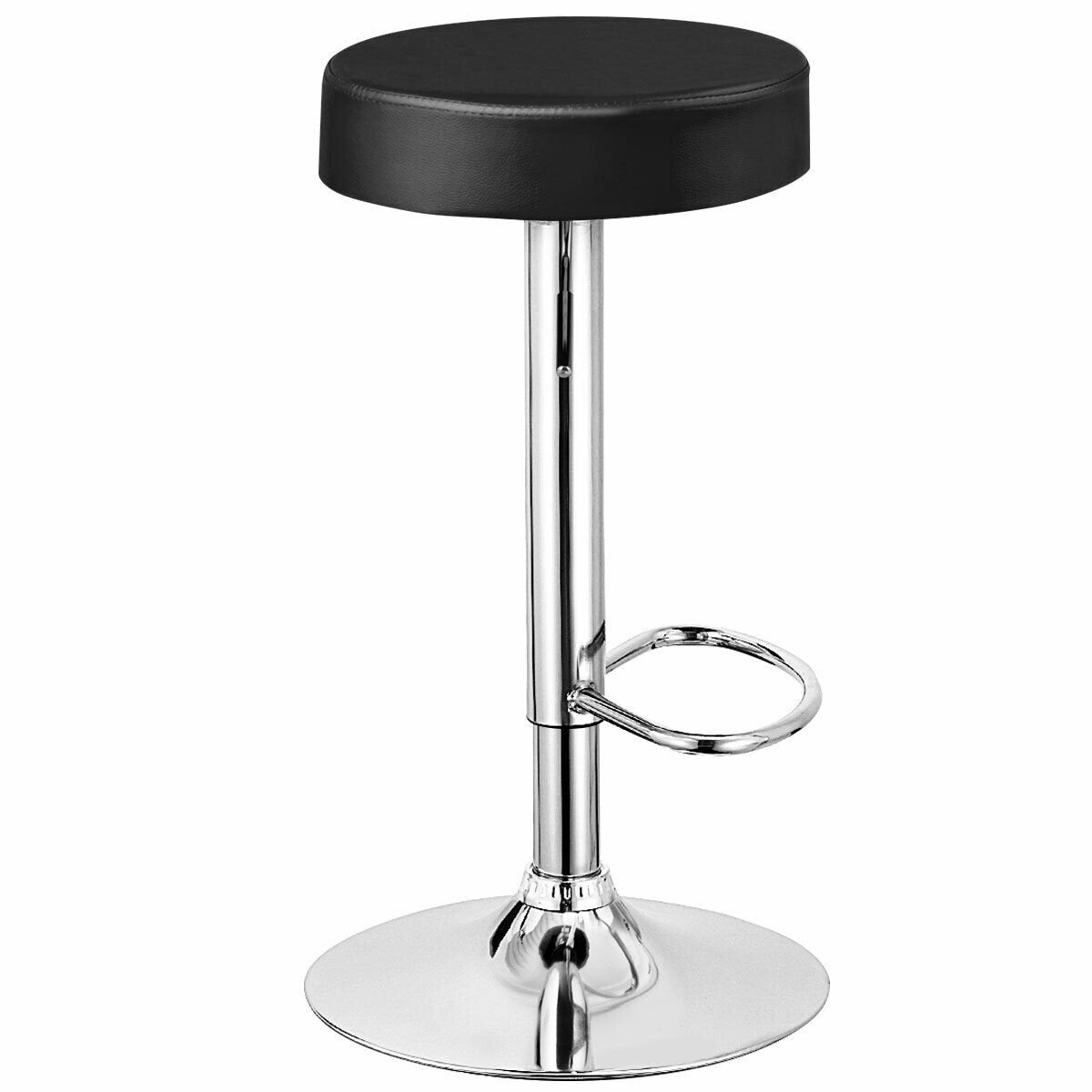 Set of 2 Adjustable Swivel Round Bar Stool  Pub Chairs, Black Bar Stools   at Gallery Canada