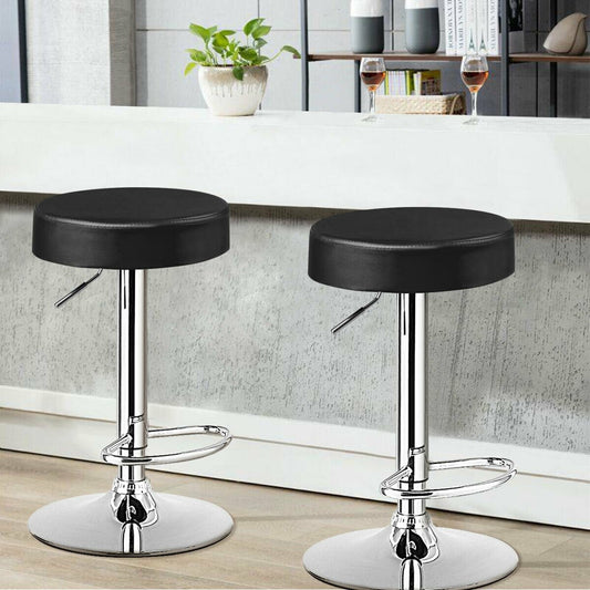 Set of 2 Adjustable Swivel Round Bar Stool  Pub Chairs, Black Bar Stools   at Gallery Canada