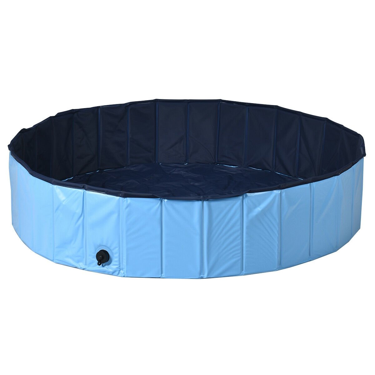 63 Inch Foldable Leakproof Dog Pet Pool Bathing Tub Kiddie Pool for Dogs Cats and Kids, Blue Dog Supplies Blue  at Gallery Canada