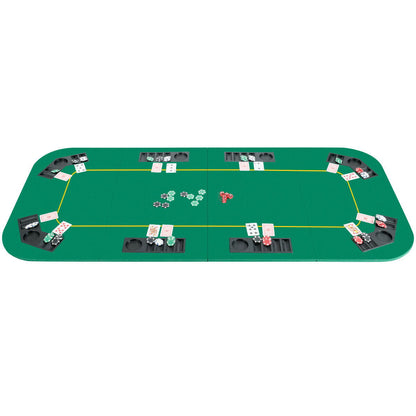 80 Inch x 36 Inch Folding 8 Player Deluxe Texas Poker Table Top with Bag, Green Game Room   at Gallery Canada