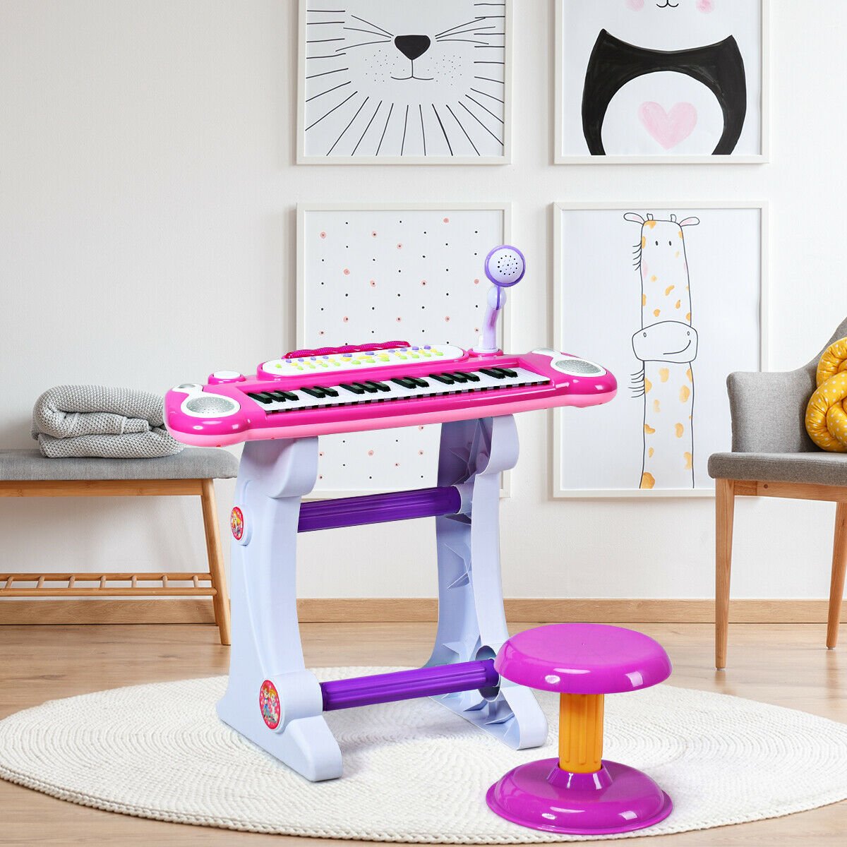 37 Key Electronic Keyboard Kids Toy Piano, Pink Pianos & Keyboards   at Gallery Canada