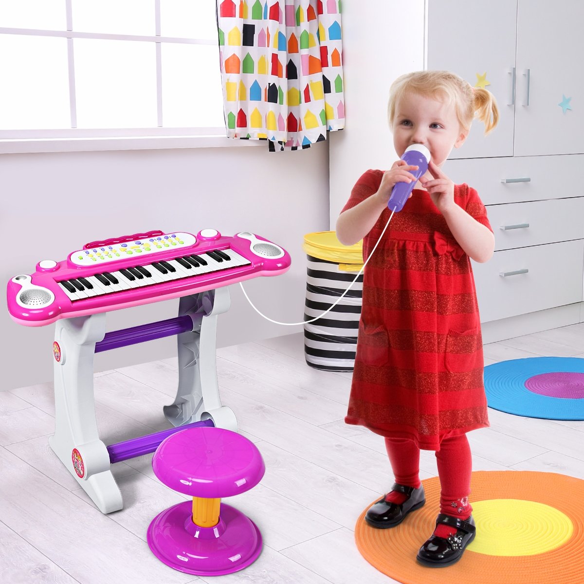 37 Key Electronic Keyboard Kids Toy Piano, Pink Pianos & Keyboards   at Gallery Canada