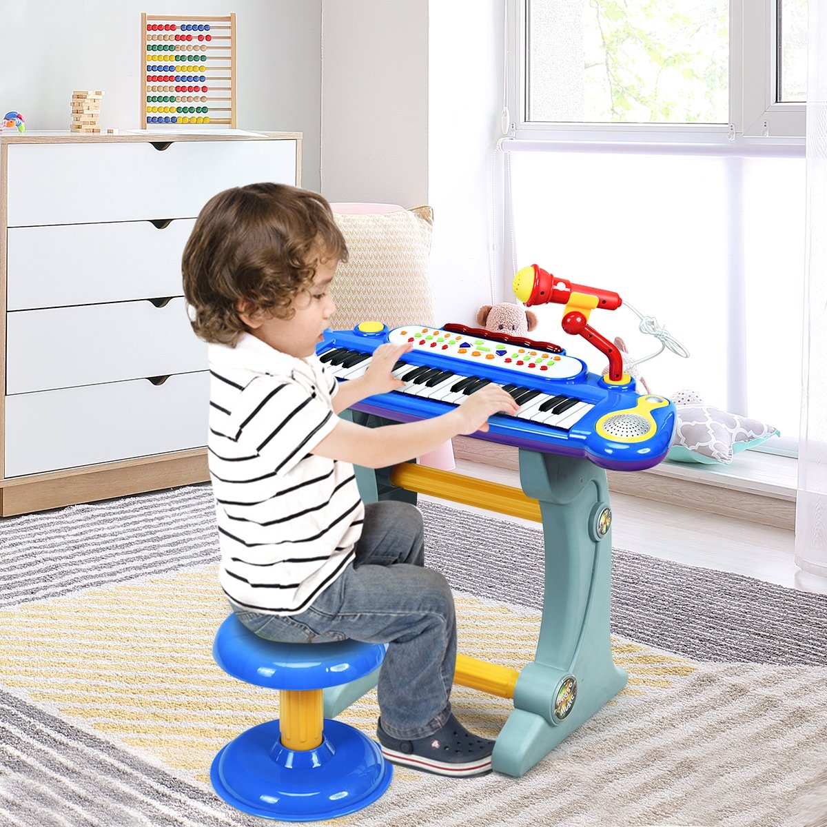 37 Key Electronic Keyboard Kids Toy Piano, Blue Pianos & Keyboards   at Gallery Canada