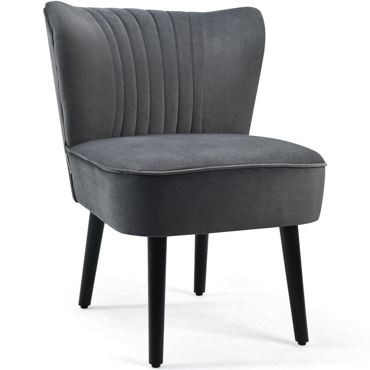 Set of 2 Armless Upholstered Leisure Accent Chair, Gray Accent Chairs   at Gallery Canada