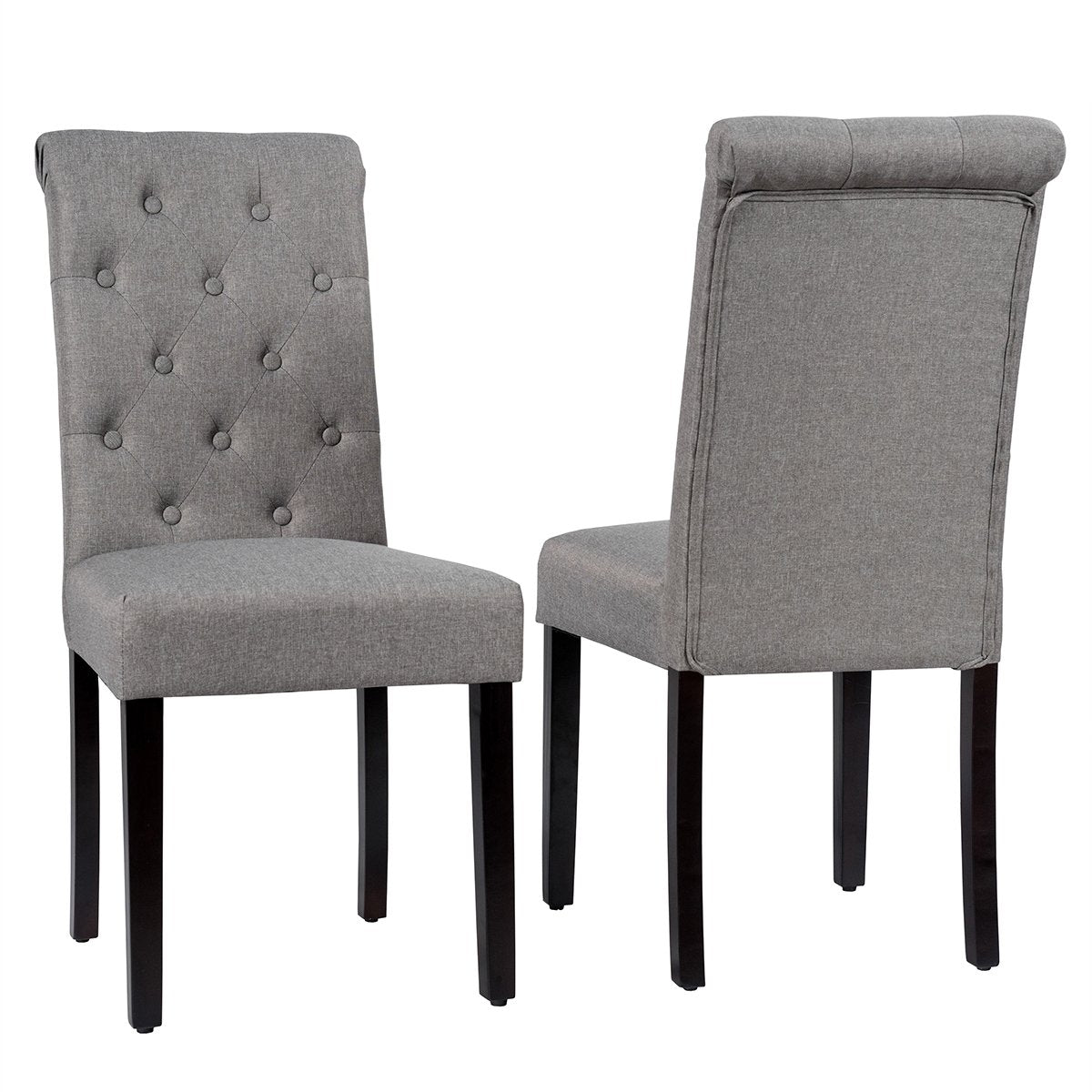 Set of 2 Tufted Dining Chair, Gray - Gallery Canada