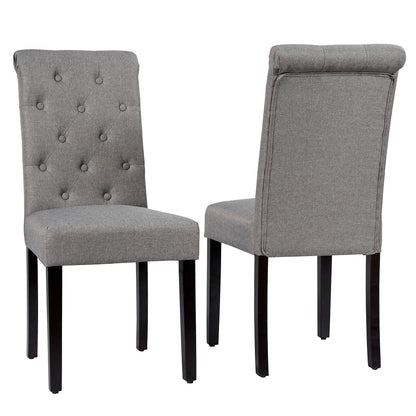 Set of 2 Tufted Dining Chair, Gray Dining Chairs   at Gallery Canada