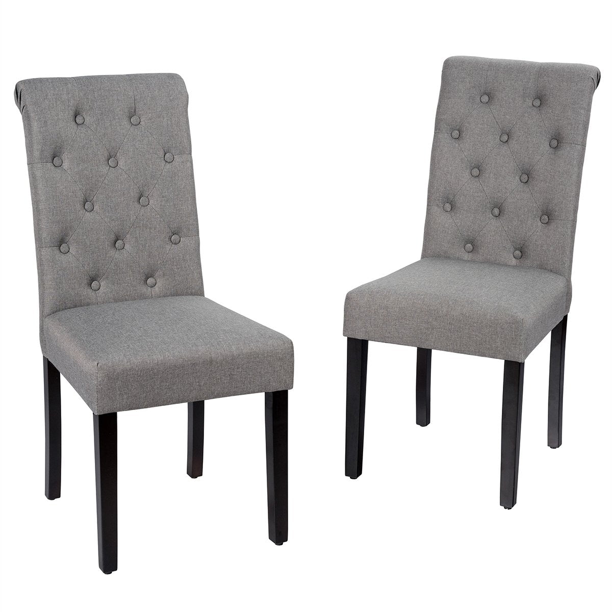 Set of 2 Tufted Dining Chair, Gray - Gallery Canada