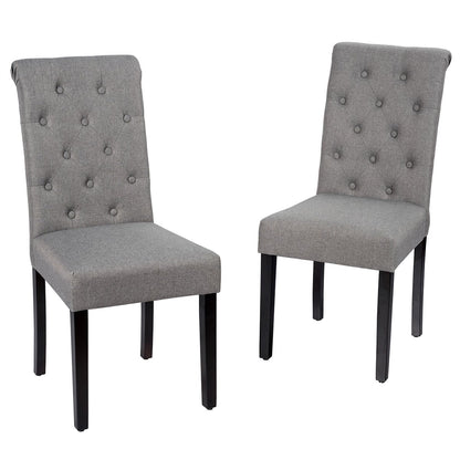 Set of 2 Tufted Dining Chair, Gray Dining Chairs   at Gallery Canada