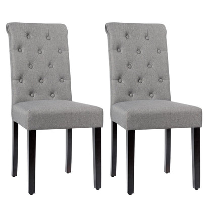 Set of 2 Tufted Dining Chair, Gray - Gallery Canada