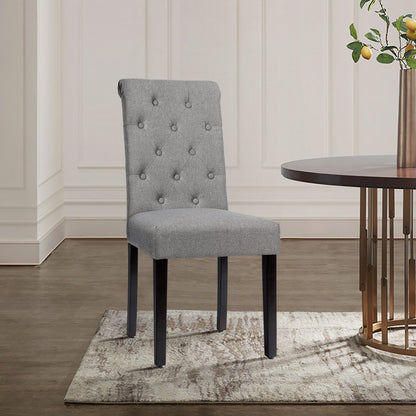 Set of 2 Tufted Dining Chair, Gray Dining Chairs   at Gallery Canada