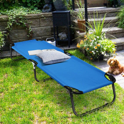 Outdoor Folding Camping Bed for Sleeping Hiking Travel, Blue Camping Furniture   at Gallery Canada