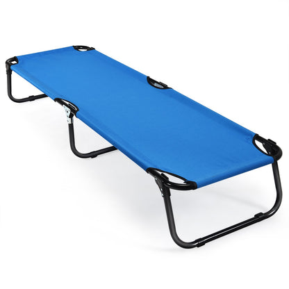 Outdoor Folding Camping Bed for Sleeping Hiking Travel, Blue Camping Furniture   at Gallery Canada