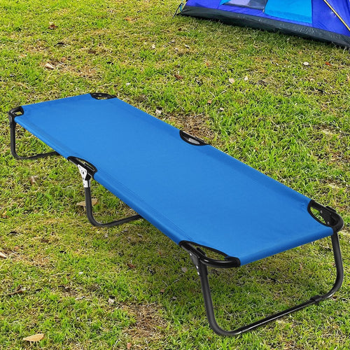 Outdoor Folding Camping Bed for Sleeping Hiking Travel, Blue