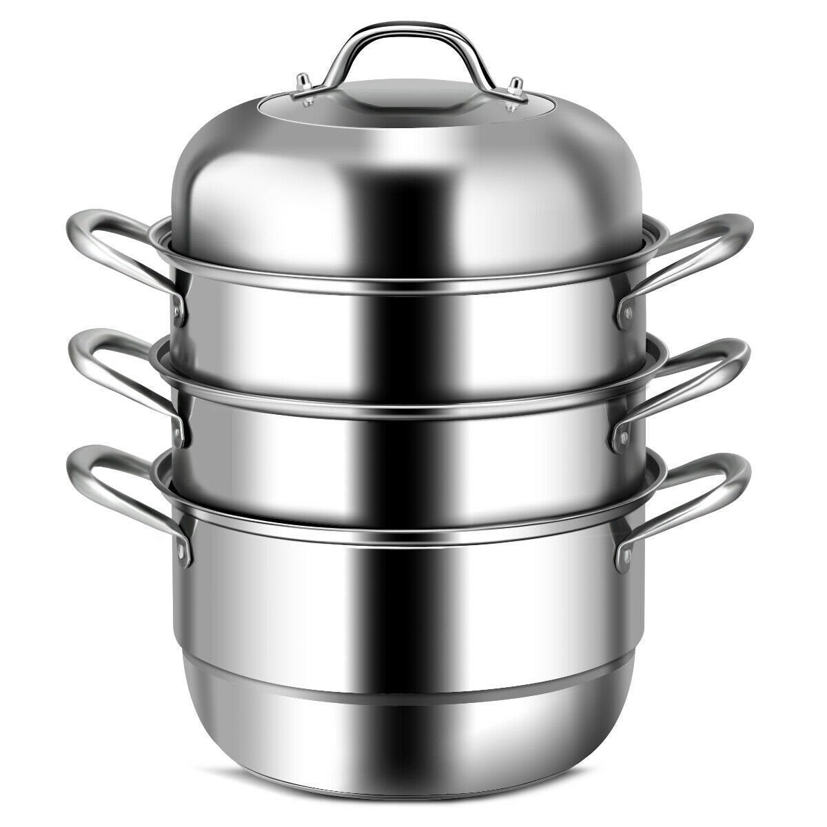 3 Tier Stainless Steel Cookware Pot Saucepot Steamer, Silver Cookware & Bakeware   at Gallery Canada