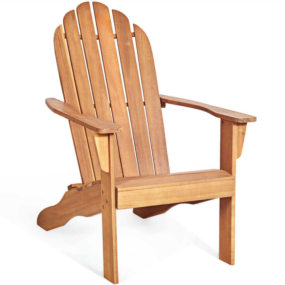 Acacia Wood Outdoor Adirondack Chair with Ergonomic Design, Natural Adirondack Chairs   at Gallery Canada