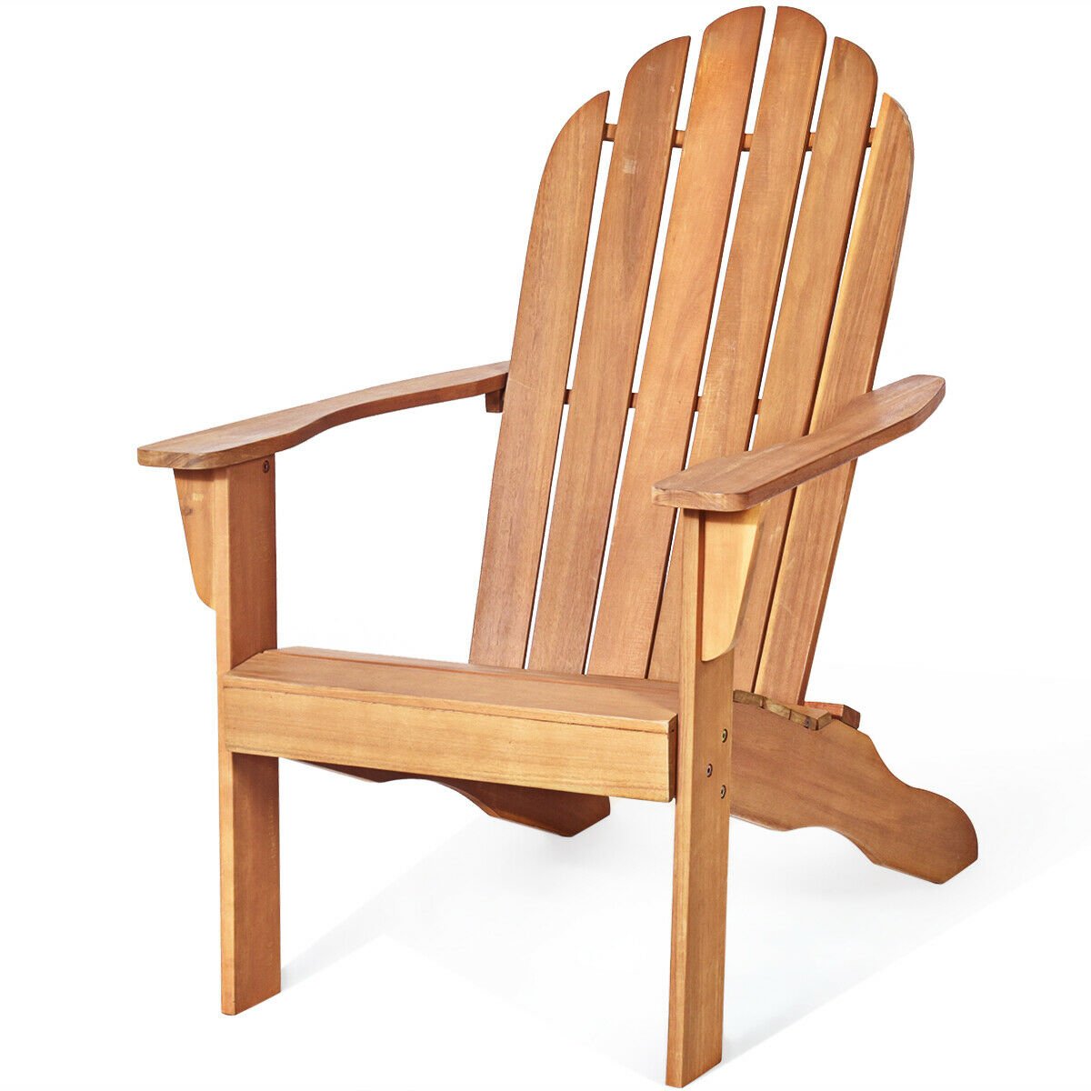 Acacia Wood Outdoor Adirondack Chair with Ergonomic Design, Natural Adirondack Chairs   at Gallery Canada