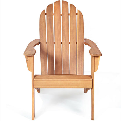 Acacia Wood Outdoor Adirondack Chair with Ergonomic Design, Natural Adirondack Chairs   at Gallery Canada