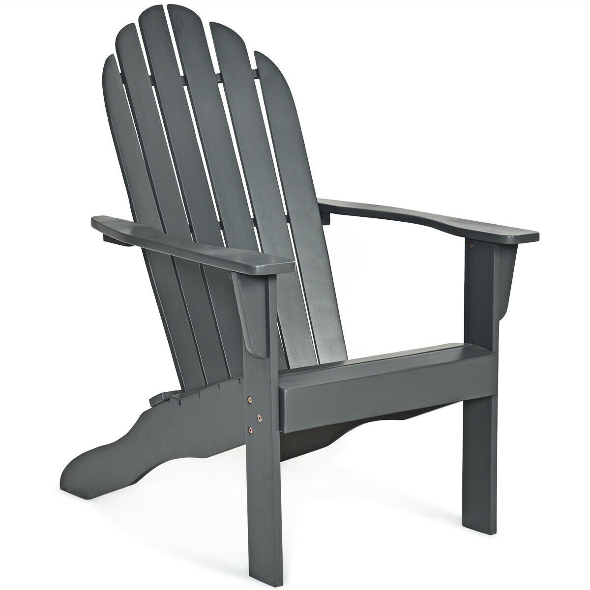 Acacia Wood Outdoor Adirondack Chair with Ergonomic Design, Gray Adirondack Chairs   at Gallery Canada