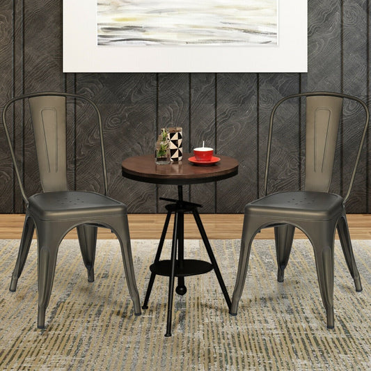 4 Pcs Modern Bar Stools with Removable Back and Rubber Feet, Dark Brown - Gallery Canada