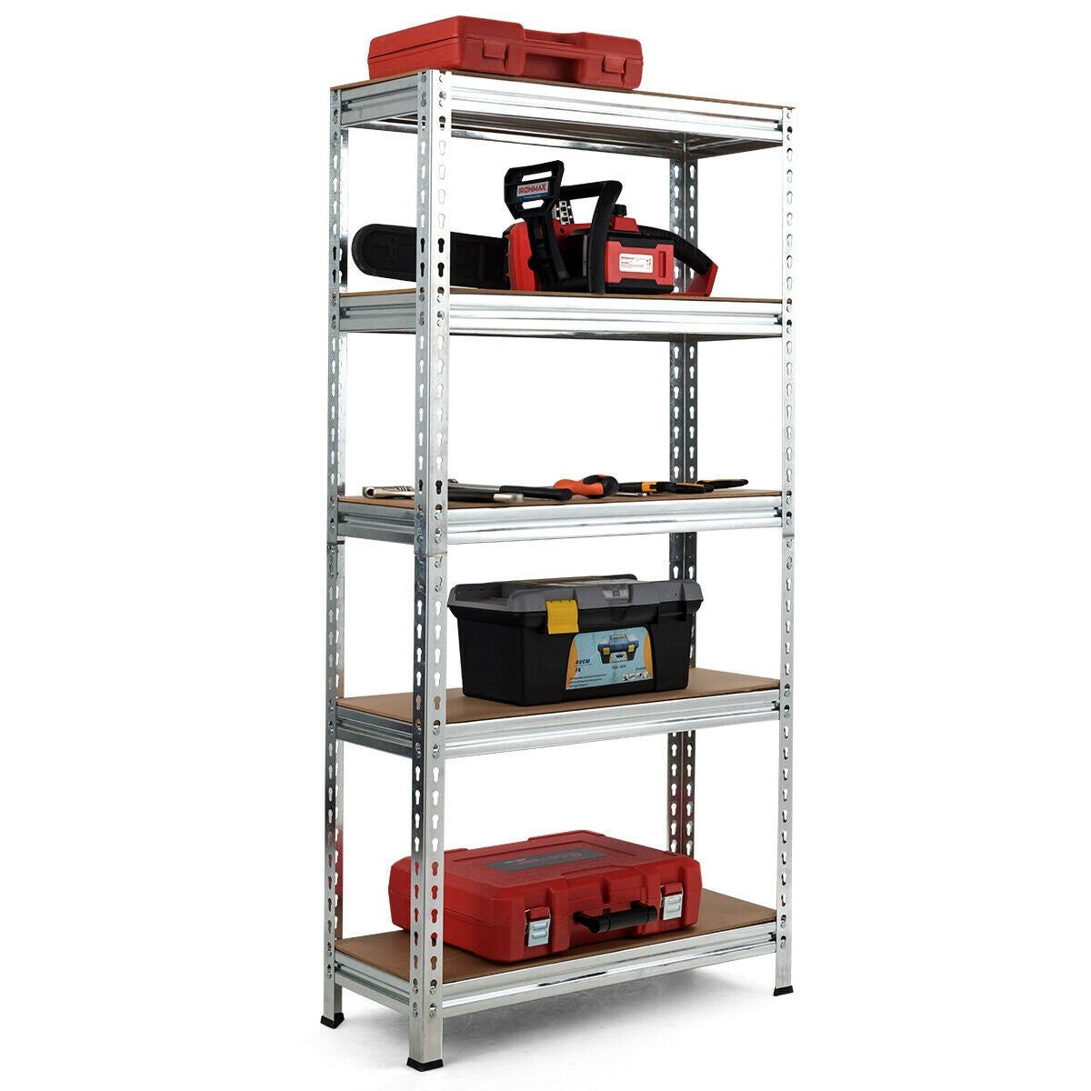 5-Tier Steel Shelving Unit Storage Shelves Heavy Duty Storage Rack, Silver Garages at Gallery Canada
