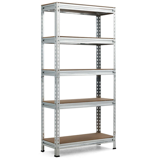 5-Tier Steel Shelving Unit Storage Shelves Heavy Duty Storage Rack, Silver Garages Silver at Gallery Canada