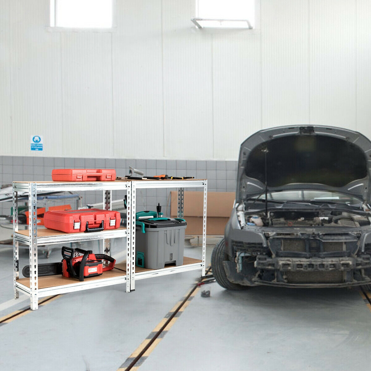 5-Tier Steel Shelving Unit Storage Shelves Heavy Duty Storage Rack, Silver Garages at Gallery Canada