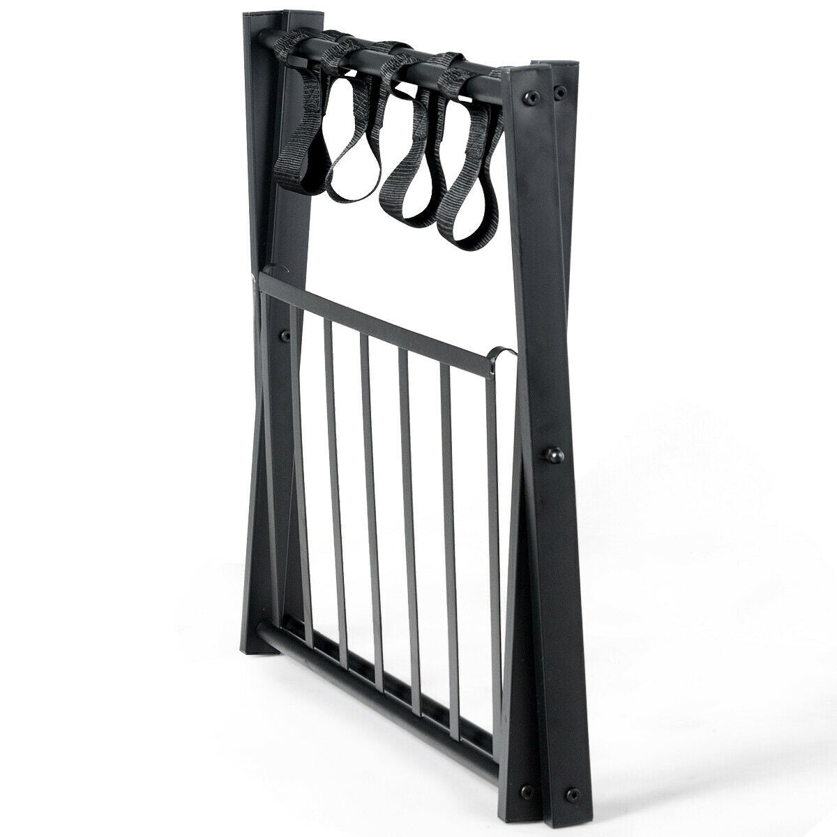 Set of 2 Folding Metal Luggage Rack Suitcase, Black Shoe Racks & Storage Benches at Gallery Canada