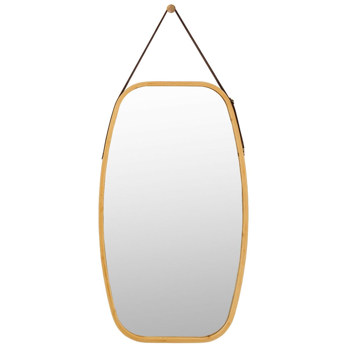 30 Inch Modern Rectangle Wall Hanging Framed Mirror, Natural Wall Mirrors   at Gallery Canada