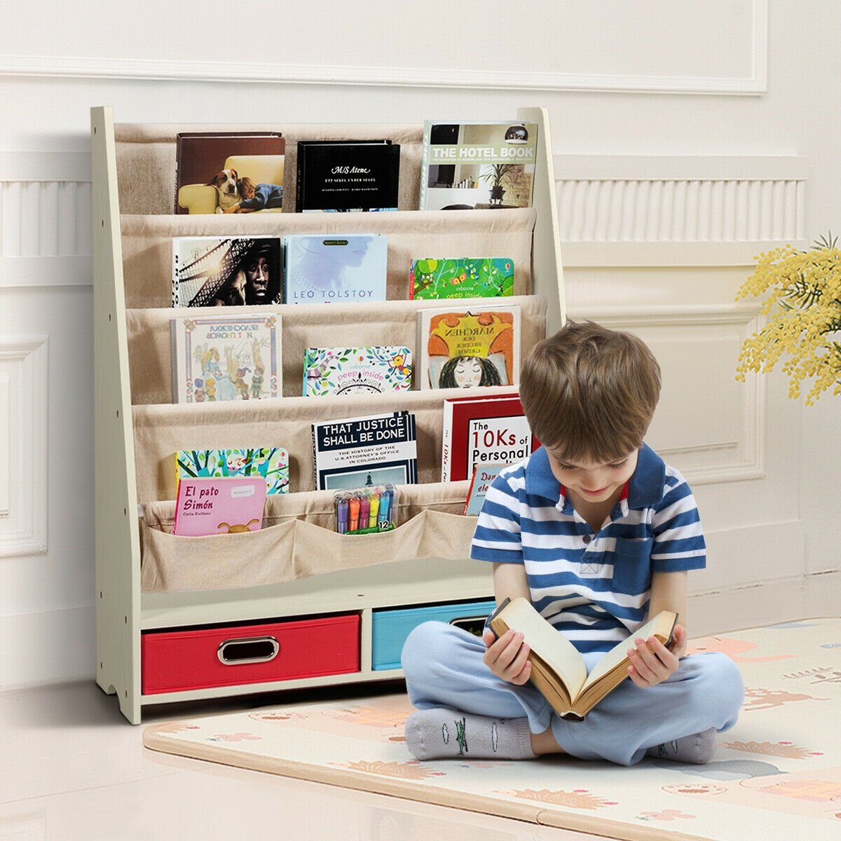 Kids Book and Toys Organizer Shelves, Beige Kids Storage   at Gallery Canada