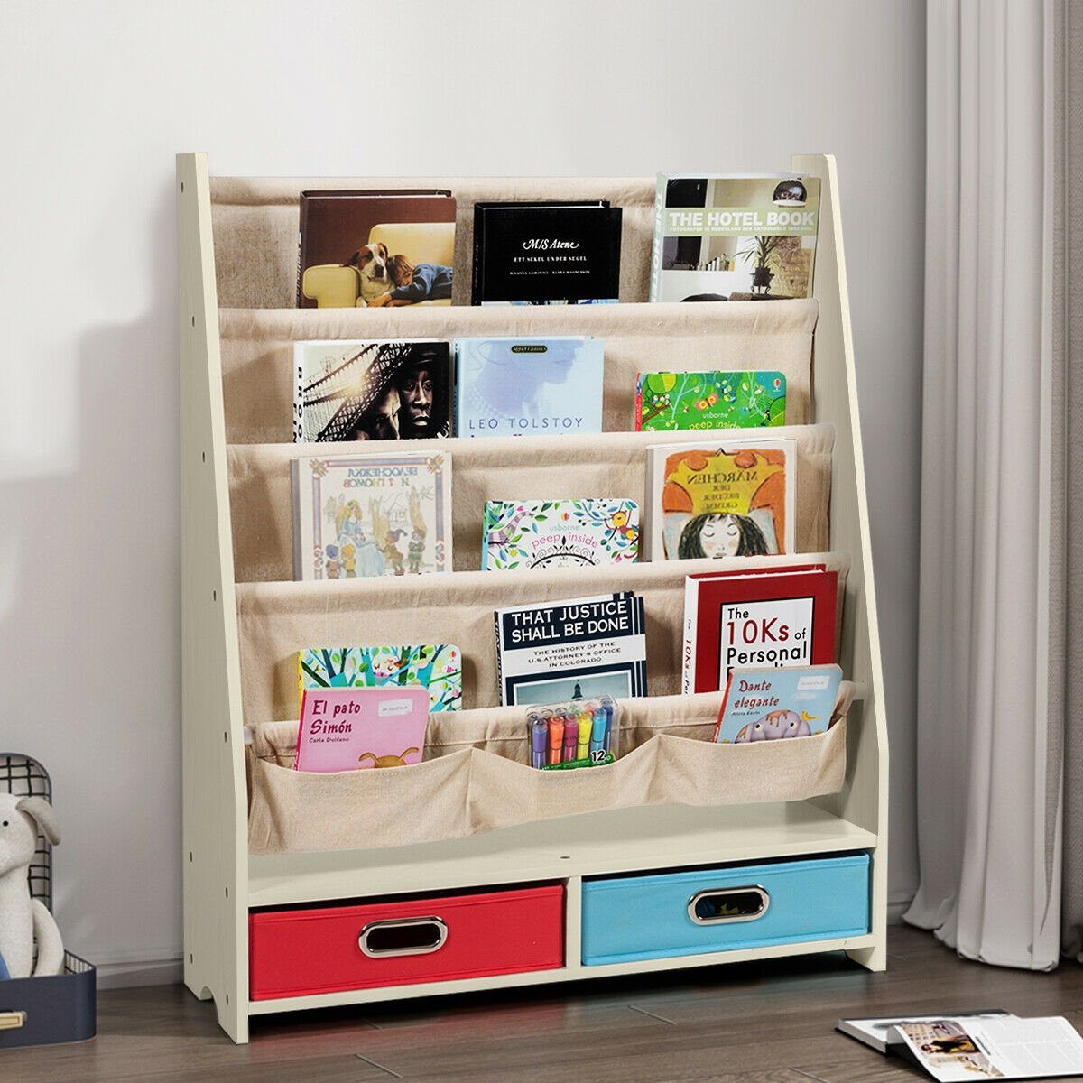 Kids Book and Toys Organizer Shelves, Beige - Gallery Canada