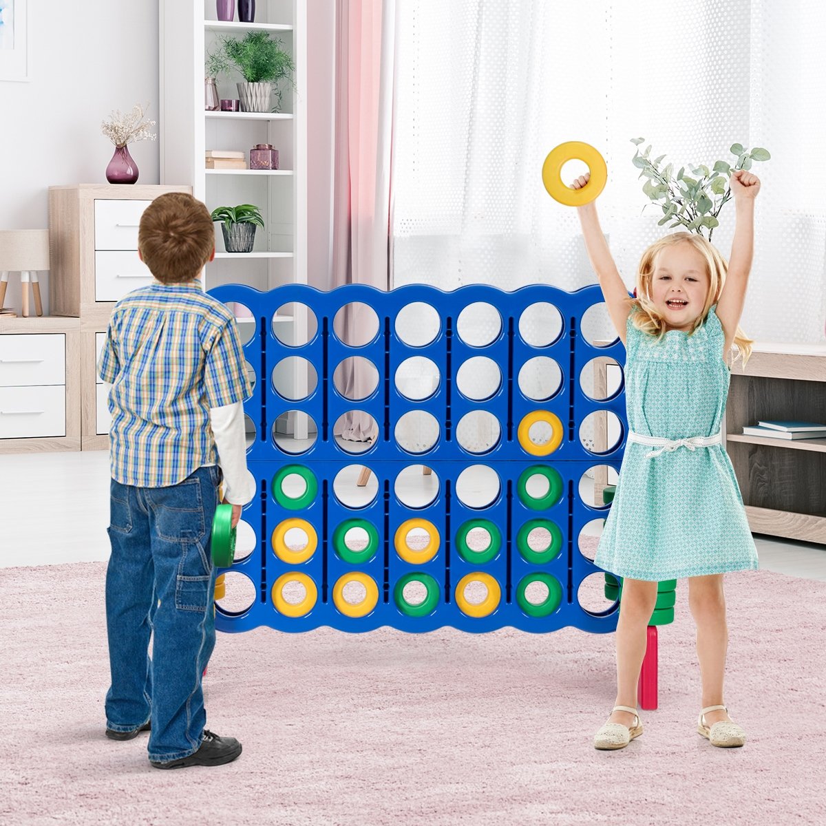 Jumbo 4-to-Score Giant Game Set with 42 Jumbo Rings and Quick-Release Slider, Red Lawn Games   at Gallery Canada