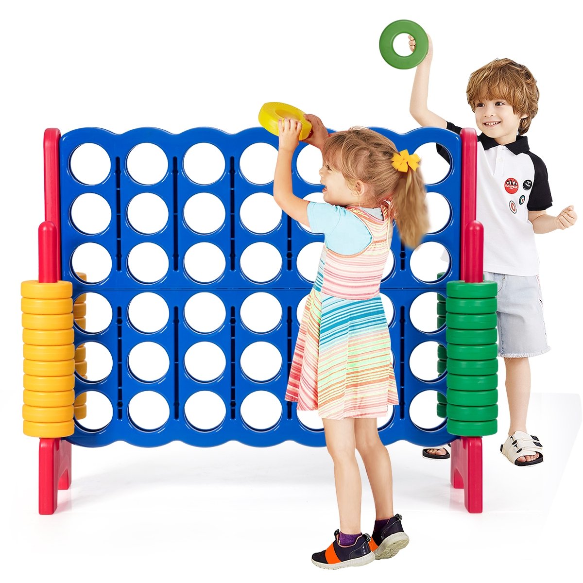 Jumbo 4-to-Score Giant Game Set with 42 Jumbo Rings and Quick-Release Slider, Red Lawn Games   at Gallery Canada