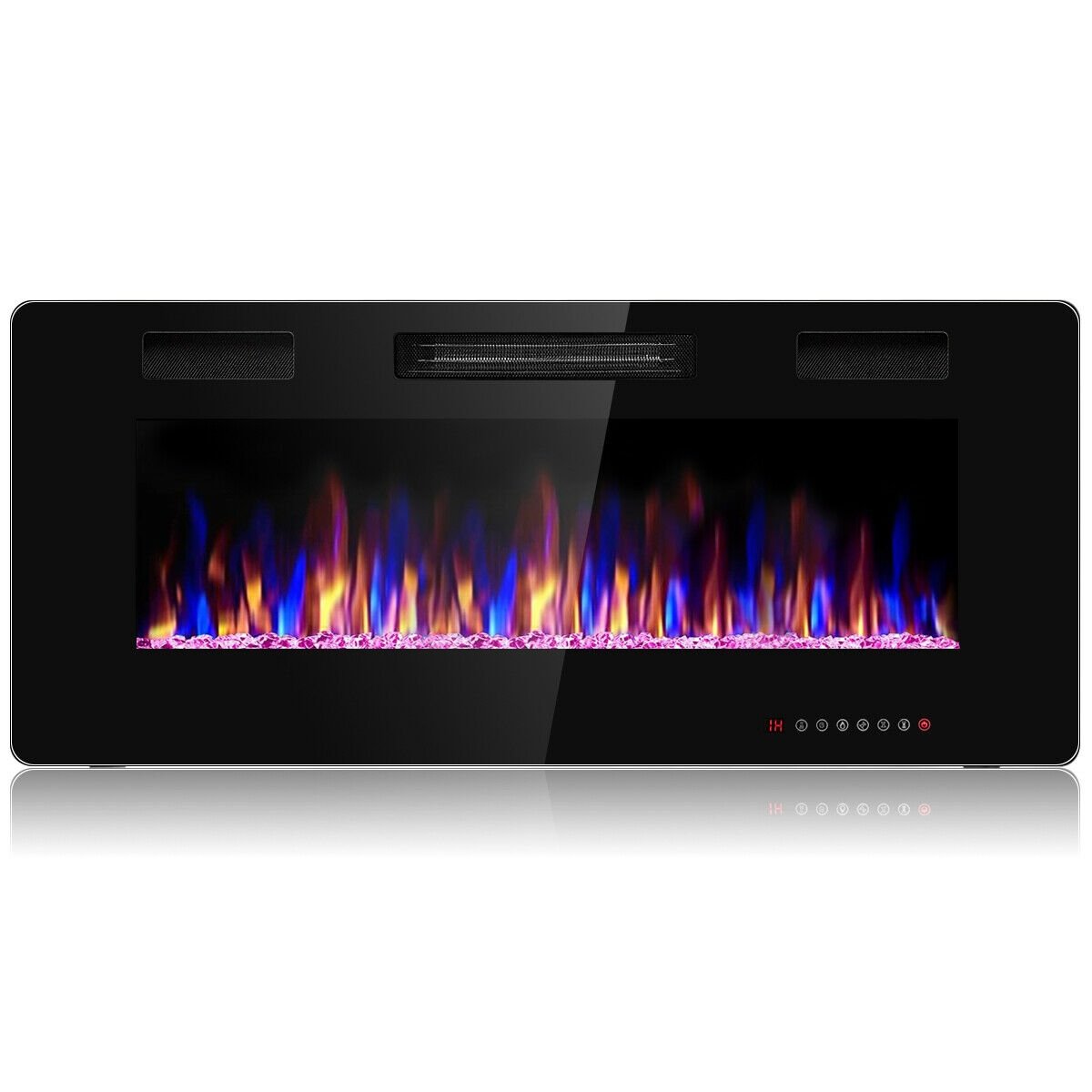 42 Inch Recessed Ultra Thin Electric Fireplace with Timer, Black Fireplaces   at Gallery Canada