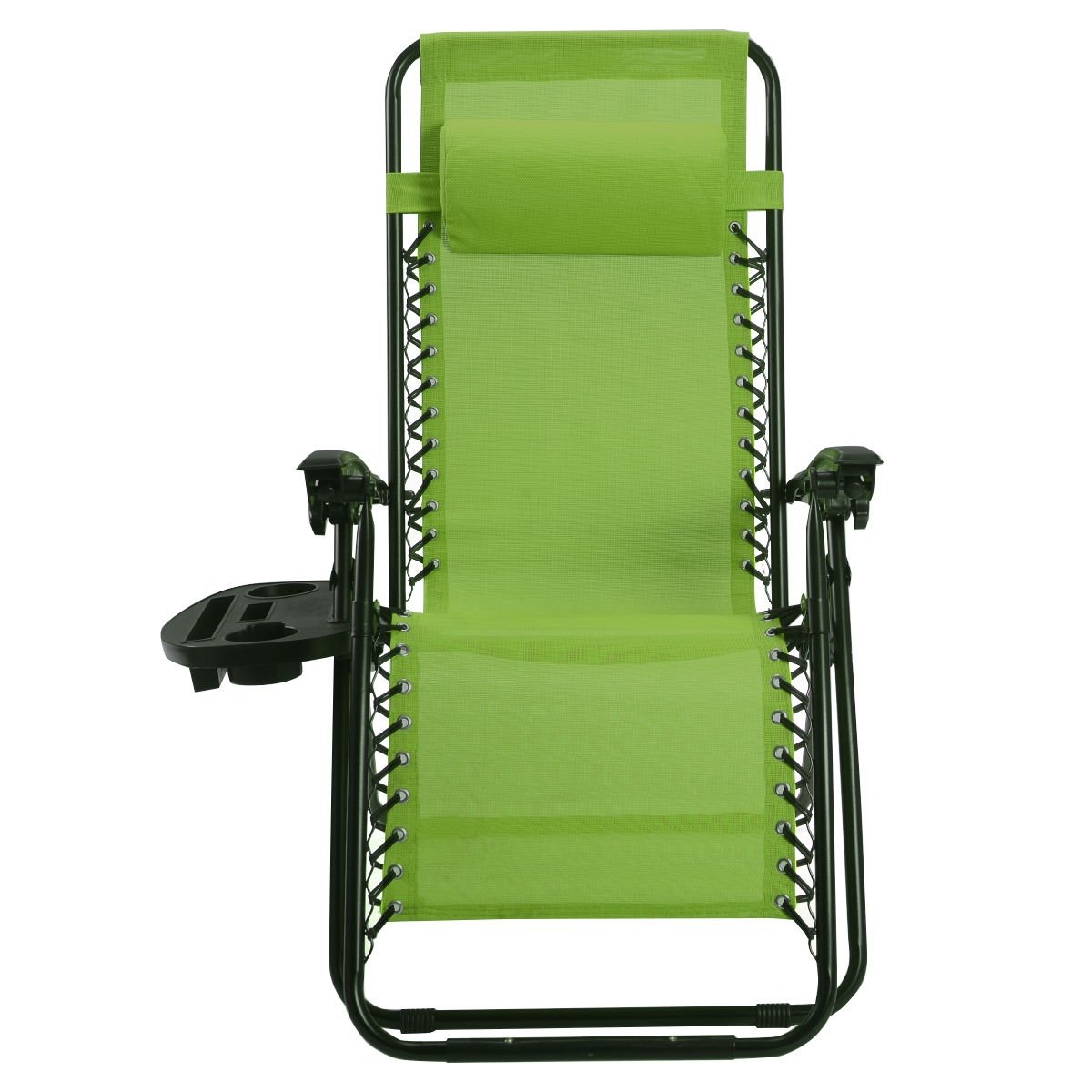 Outdoor Folding Zero Gravity Reclining Lounge Chair with Utility Tray, Green Beach & Lawn Chairs   at Gallery Canada