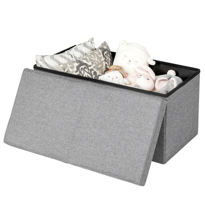 30" Folding Storage Ottoman with Lift Top, Light Gray Shoe Racks & Storage Benches   at Gallery Canada