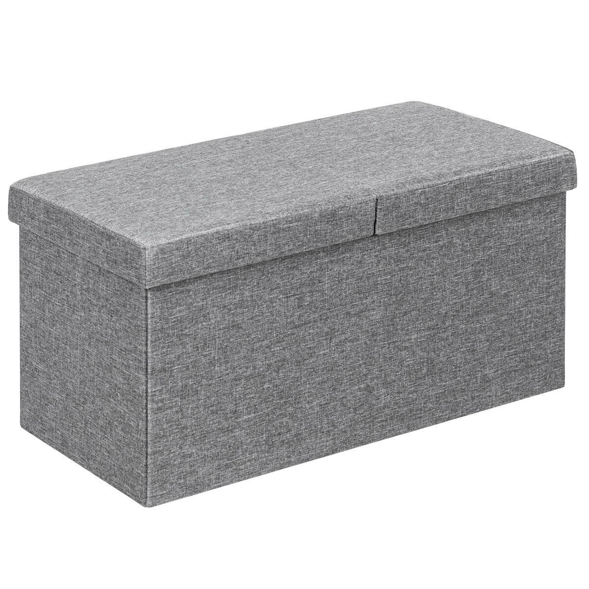 30" Folding Storage Ottoman with Lift Top, Light Gray Shoe Racks & Storage Benches   at Gallery Canada