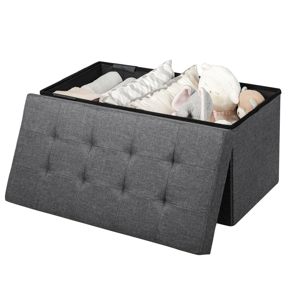 31.5 Inch Fabric Foldable Storage with Removable Storage Bin, Dark Gray Shoe Racks & Storage Benches   at Gallery Canada