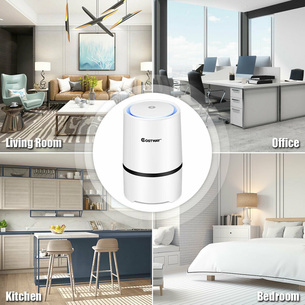 Mini Ionic  3-in-1 Composite HEPA Air Purifier, White Air Purifiers   at Gallery Canada