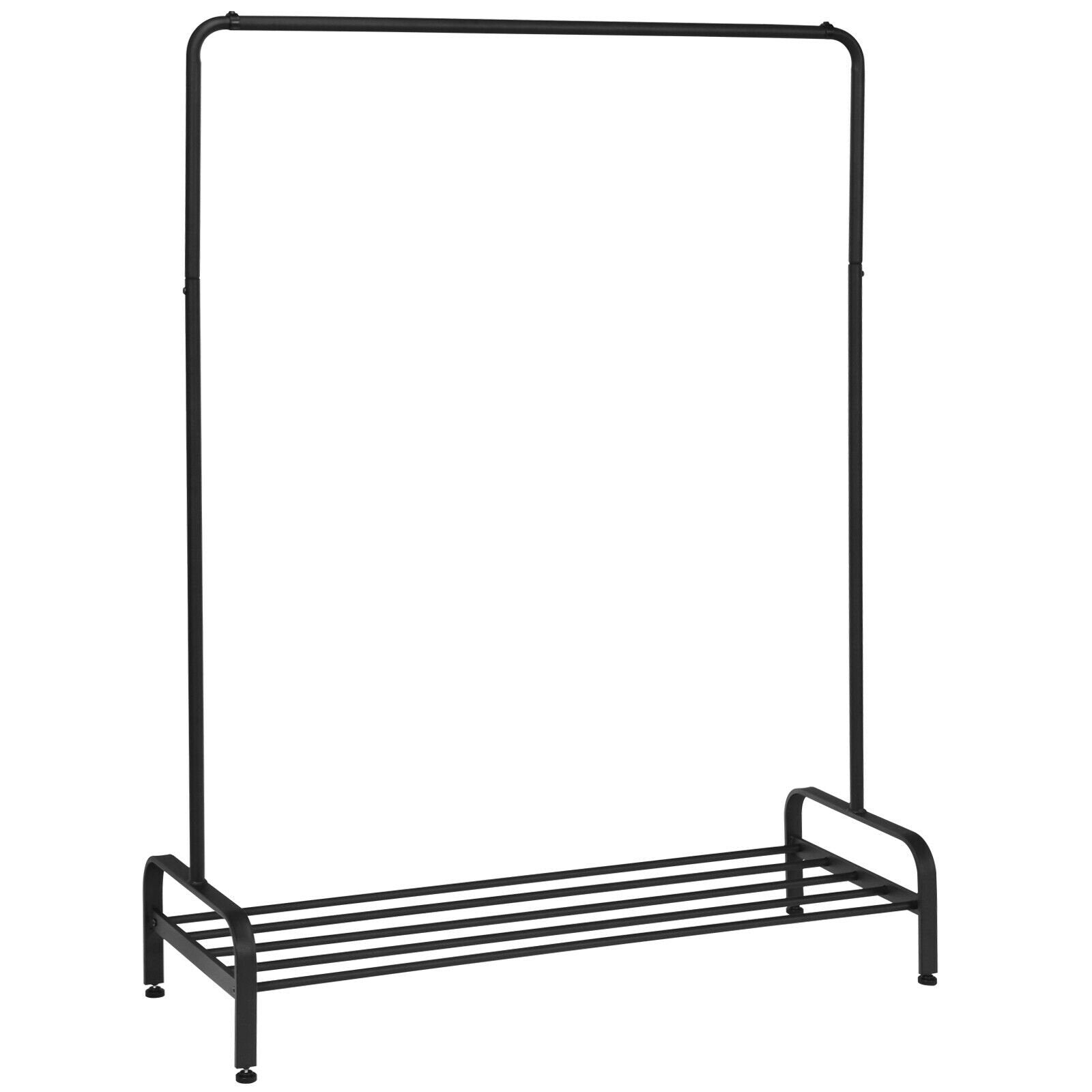 Heavy Duty Clothes Stand Rack with Top Rod and Lower Storage Shelf, Black Clothing & Closet Storage   at Gallery Canada