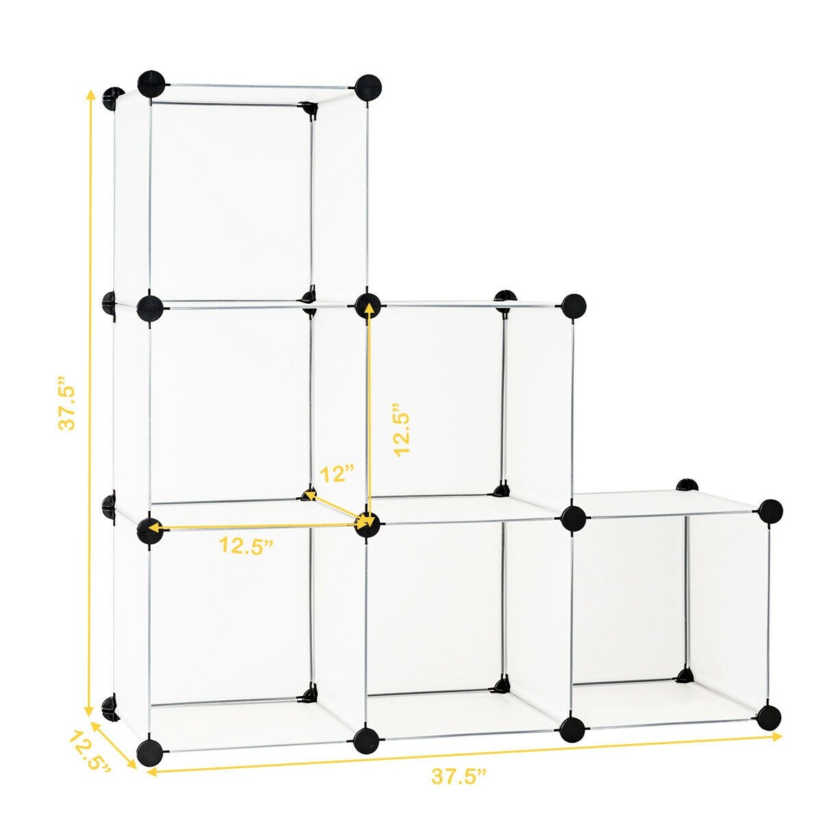 6 Cubes Storage Organizer with Rustproof Steel Frame for Indoor Use, White Clothing & Closet Storage   at Gallery Canada