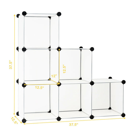 6 Cubes Storage Organizer with Rustproof Steel Frame for Indoor Use, White Clothing & Closet Storage   at Gallery Canada