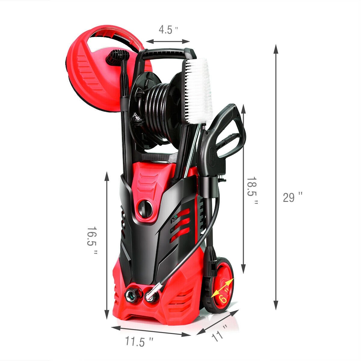 3000 PSI Electric High Pressure Washer With Patio Cleaner, Red Pressure Washers   at Gallery Canada