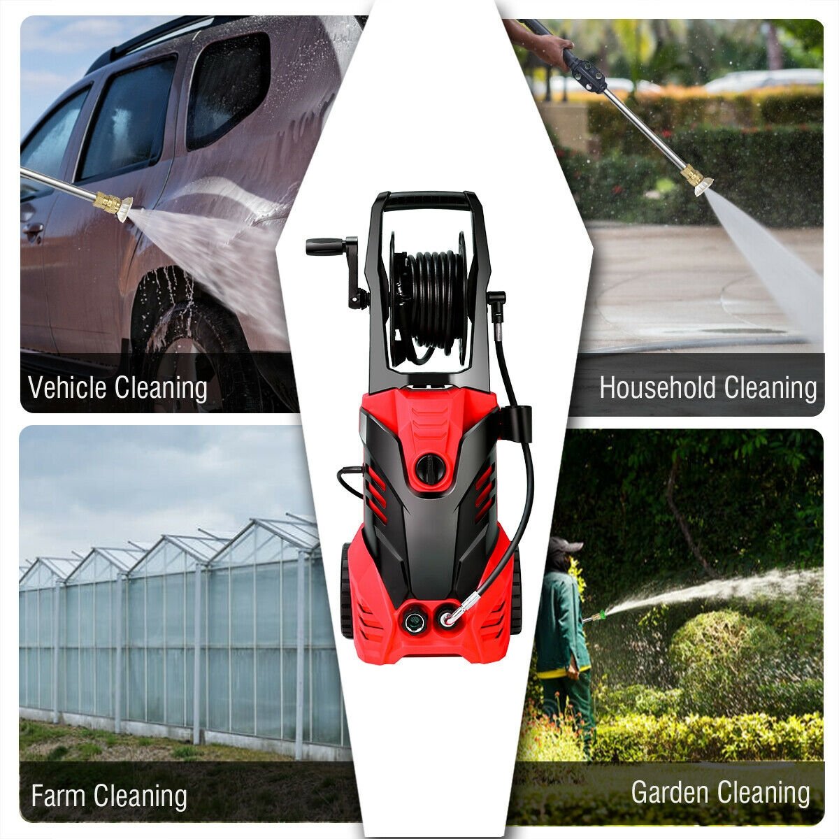 3000 PSI Electric High Pressure Washer With Patio Cleaner, Red Pressure Washers   at Gallery Canada