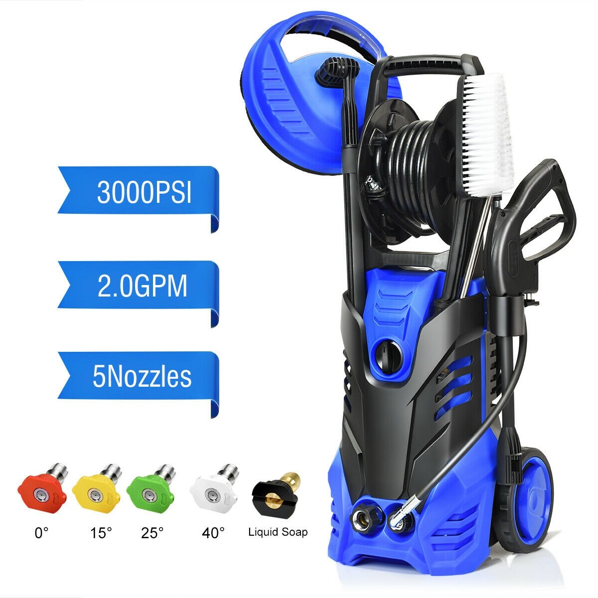 3000 PSI Electric High Pressure Washer With Patio Cleaner , Blue Pressure Washers   at Gallery Canada