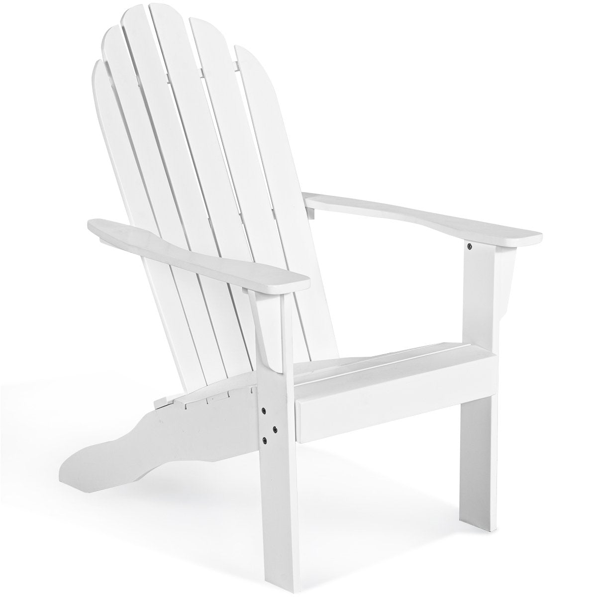 Acacia Wood Outdoor Adirondack Chair with Ergonomic Design, White Adirondack Chairs   at Gallery Canada