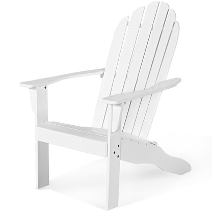 Acacia Wood Outdoor Adirondack Chair with Ergonomic Design, White Adirondack Chairs   at Gallery Canada