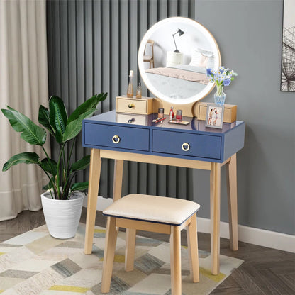 Makeup Vanity Table Set 3 Color Lighting Dressing Table, Blue Makeup Vanities   at Gallery Canada