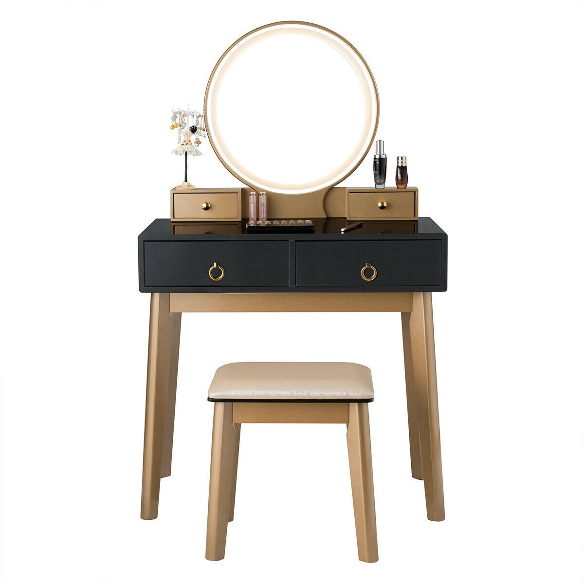 Makeup Vanity Table Set 3 Color Lighting Dressing Table, Black Makeup Vanities   at Gallery Canada