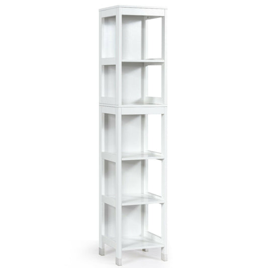 5-Tier Multifunctional  Bathroom Floor Cabine Storage with 2 Drawers, White Floor Cabinets   at Gallery Canada