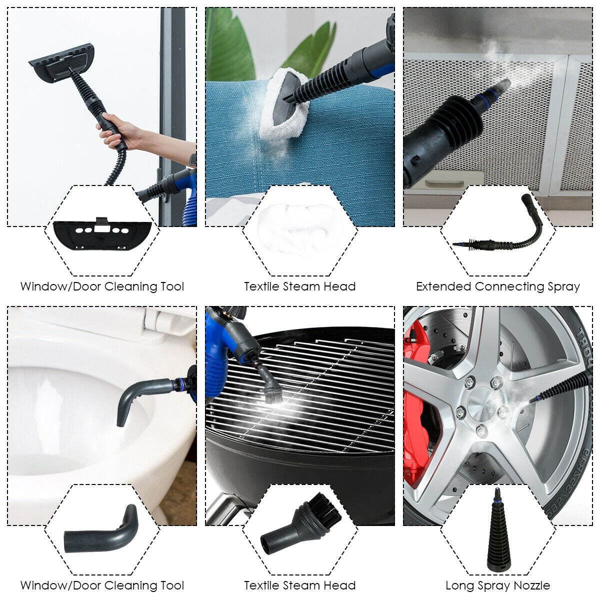1050W Multi-Purpose Handheld Pressurized Steam Cleaner, Blue Vacuums & Cleaners at Gallery Canada